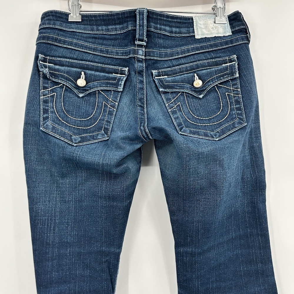 True Religion Joey Twisted Seam Flare Jeans Size 29 Y2K Low Rise Made USA - Picture 9 of 14